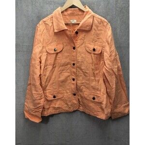 J.Jill Linen Jacket Size XL Peach Summer Spring Early Fall